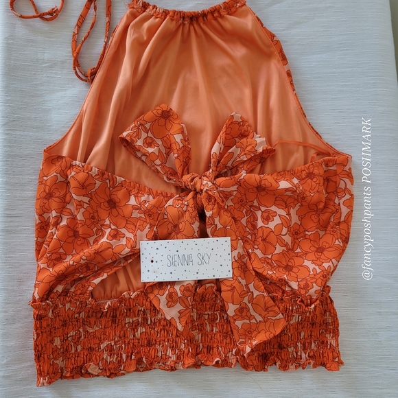 Sienna SkyNEWcrop top Sienna Sky  adjustable elasticized smocking blouse NWTtags - Picture 7 of 12